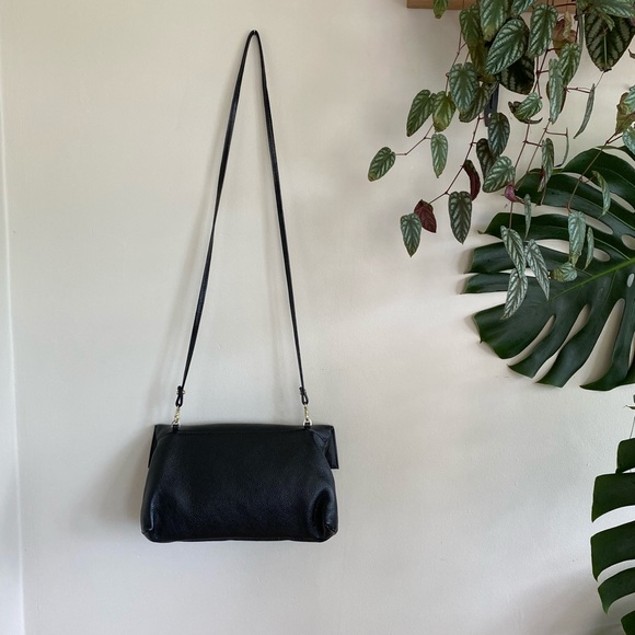 Zenith black leather clutch purse removable strap - Picture 4 of 9